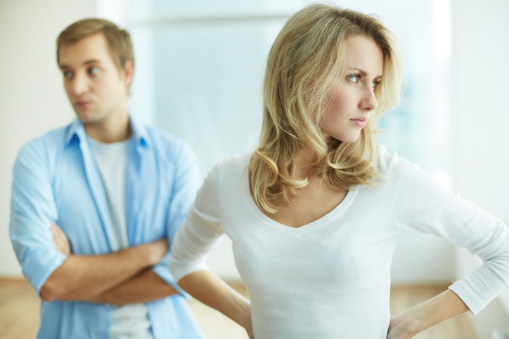 Woman upset with her narcissistic husband